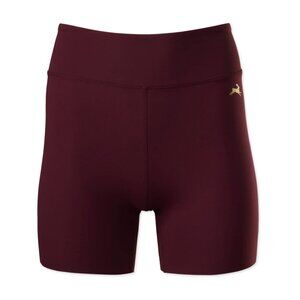 Tracksmith Burgundy Athletic Shorts with Gold Logo